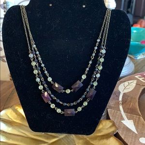 Multi Layered Necklace With Pretty Gems